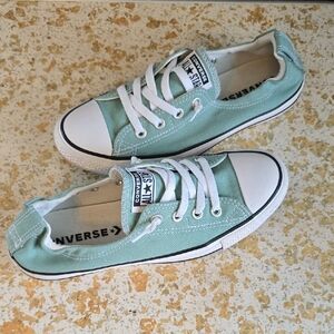 Converse Low Top Sneakers in Mint Green and White